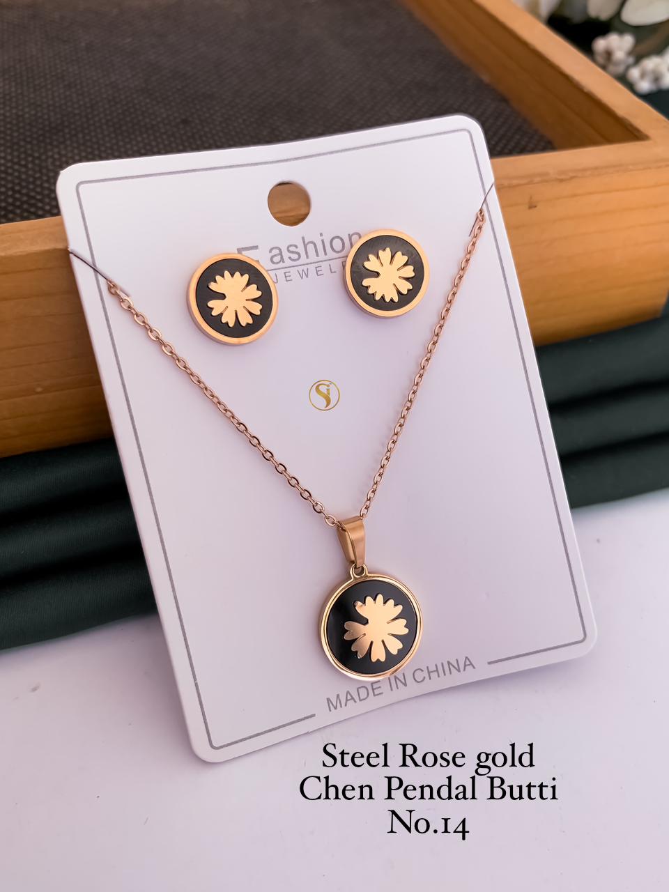 Steel Designer Rose Gold Chain Pendal Butti Manufacturers
